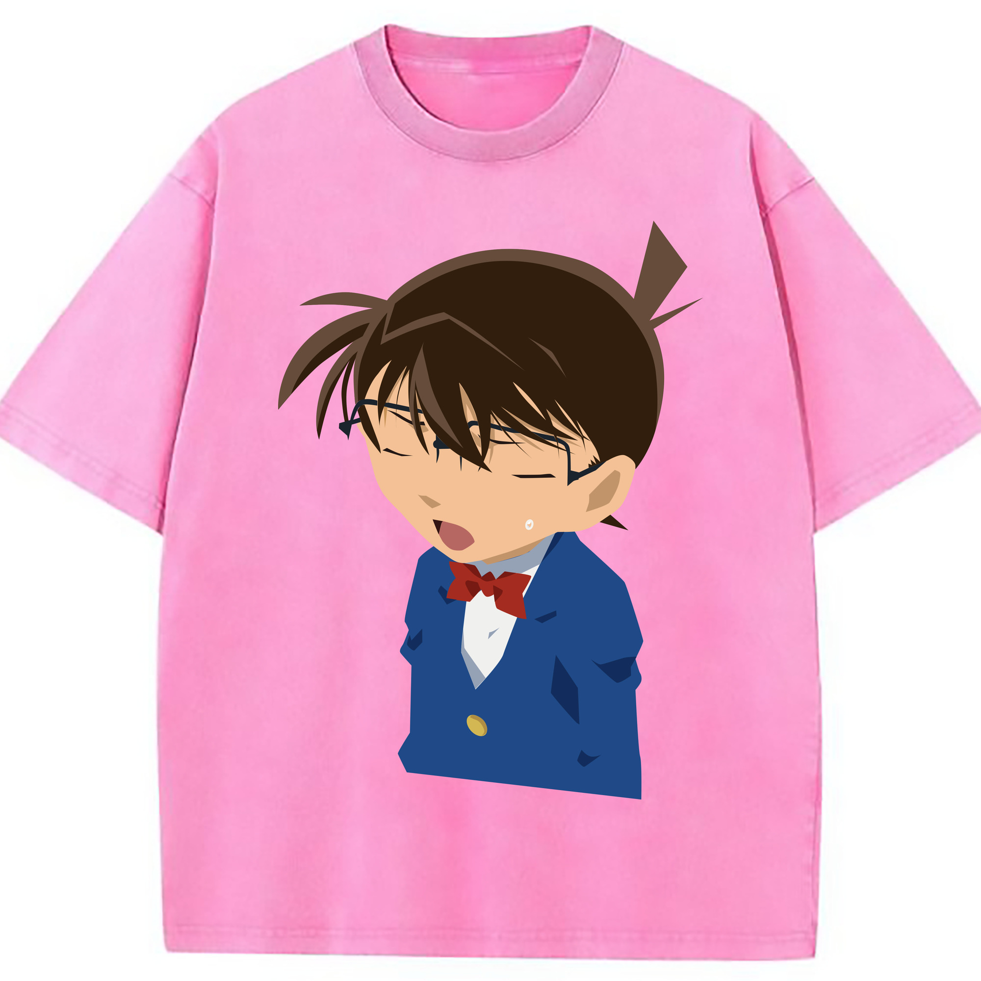 （画像用） 名探偵コナン 江戸川 コナン Detective Conan Conan Edogawa 綿100% ヴィンテージ風 半袖Tシャツ（フロントプリント）